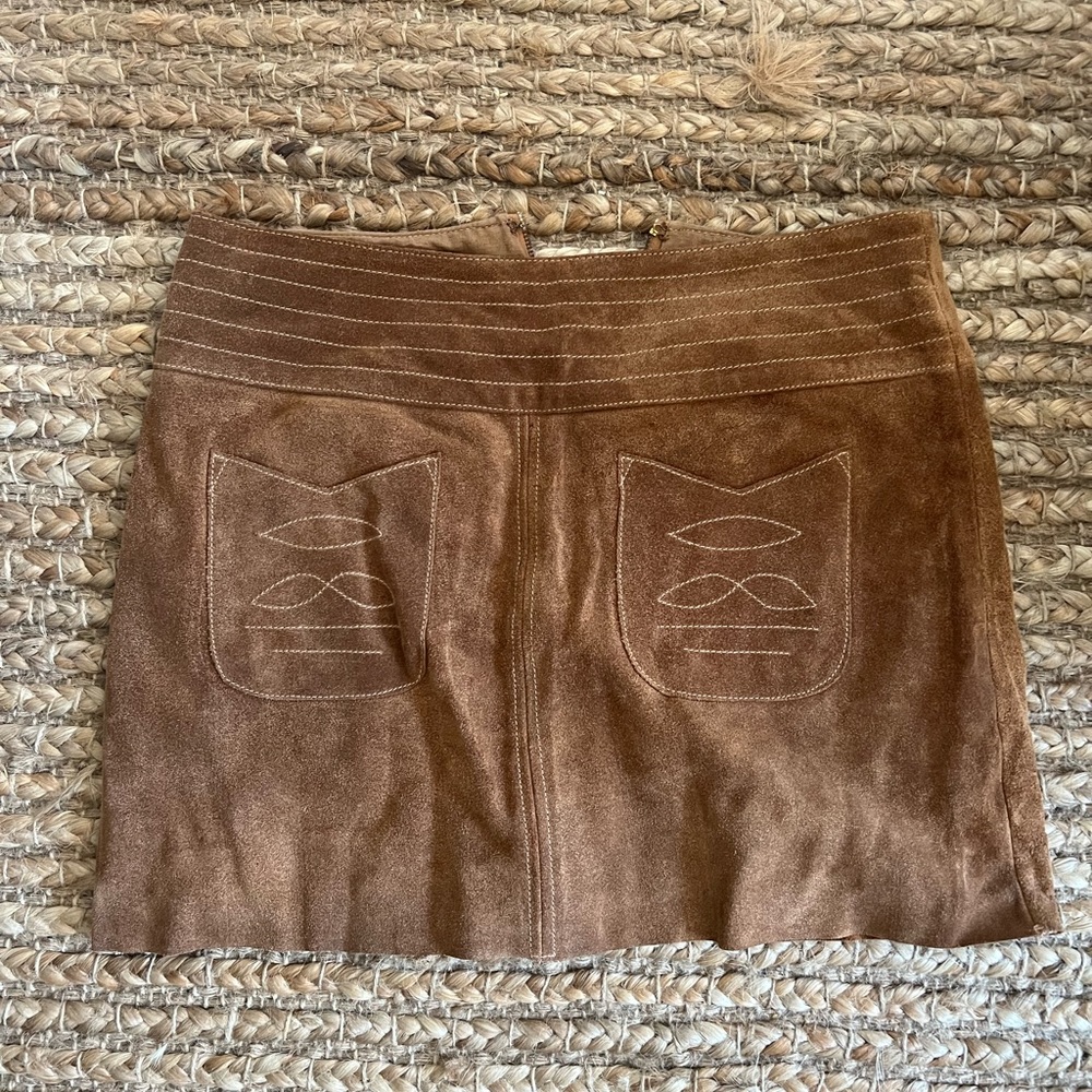 Free people suede cowgirl mini skirt